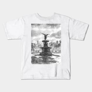 Bethesda Fountain, Central Park Kids T-Shirt